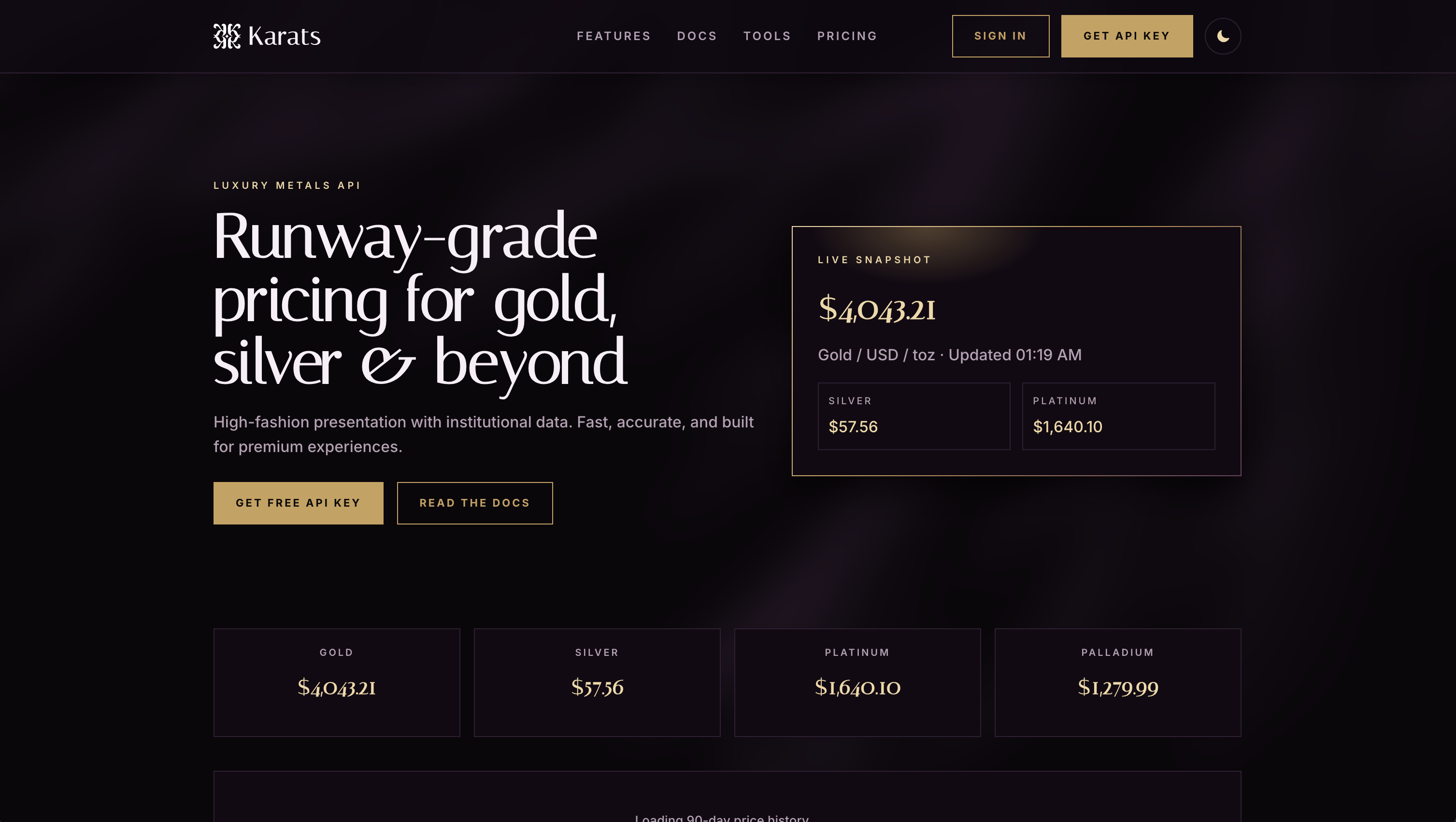 Karats.live, live product